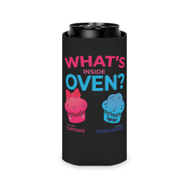 What's Inside Oven Little Cupcake or Muffin Cute Babies Gender Gift Can Cooler
