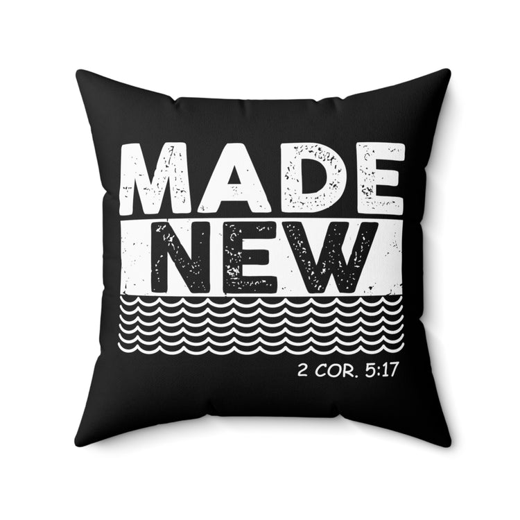 Inspirational Renewed Christians Statements Catholic Distressed Uplifting Scripture Spun Polyester Square Pillow