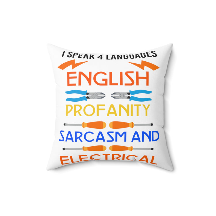 Humorous Electronics Motor Engines Technologist Machinist Polyester Square Pillow