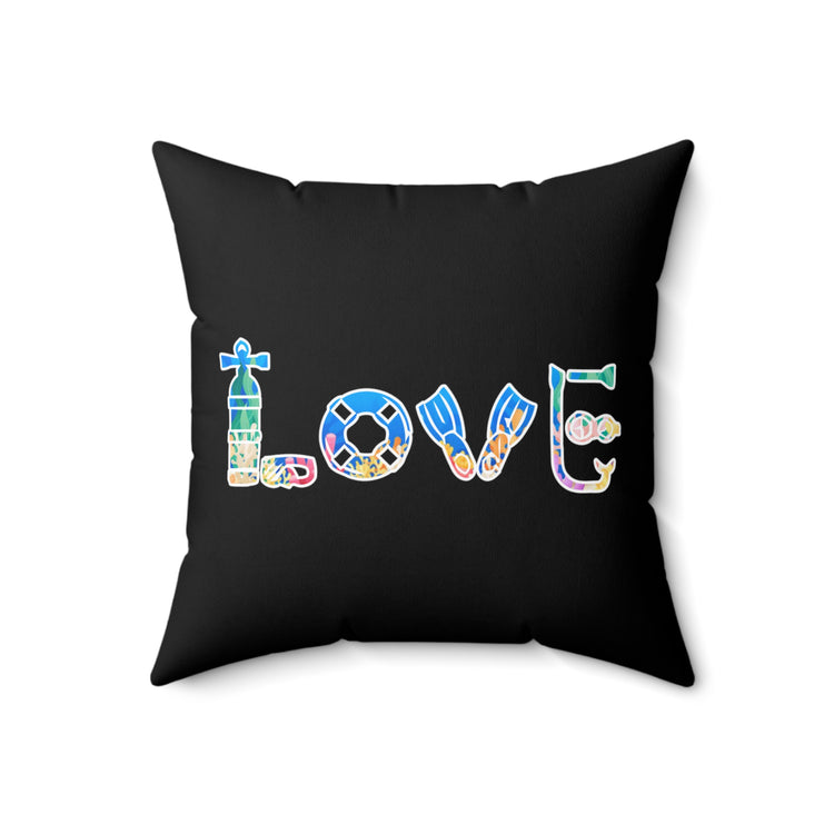 Hilarious Snorkeling Swimming Underwater Lover Novelty Diver Polyester Square Pillow