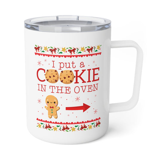 Motivational Christmastide Parenting Illustration Puns Insulated Coffee Mug, 10oz