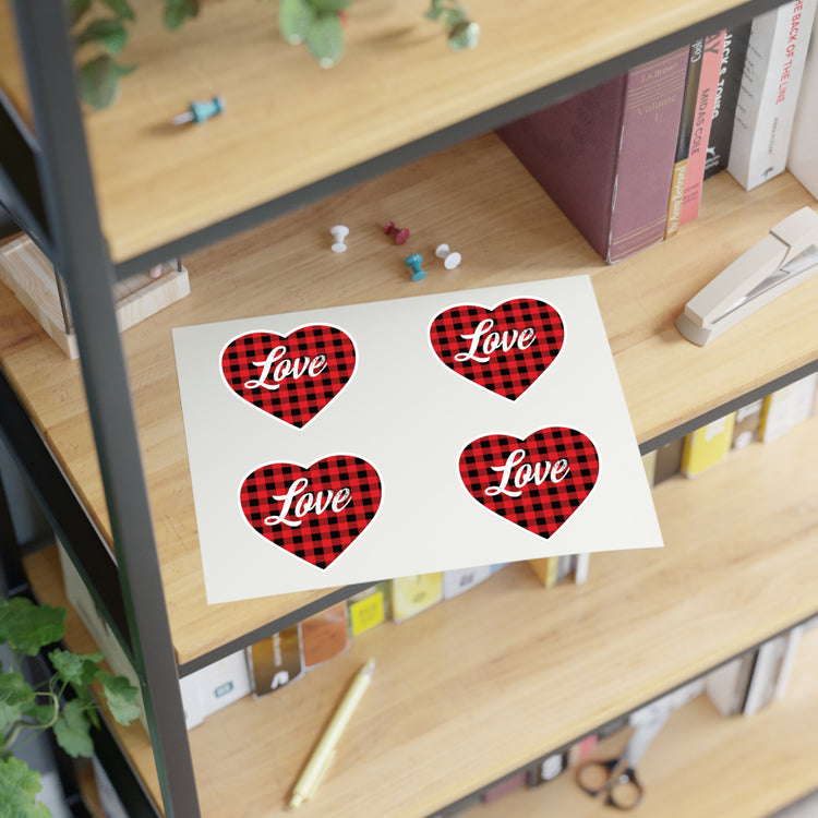 buffalo plaid heart 2 Sticker Sheets