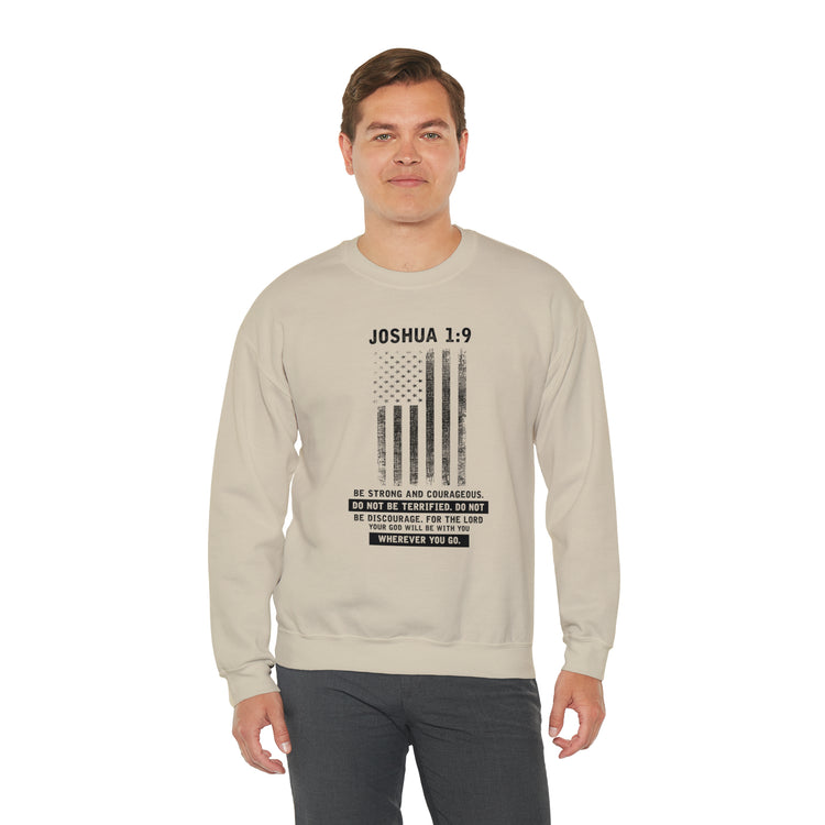 Inspiring USA Flag Joshua Christians Firefighters Catholic Pastor Unisex Crewneck Sweatshirt