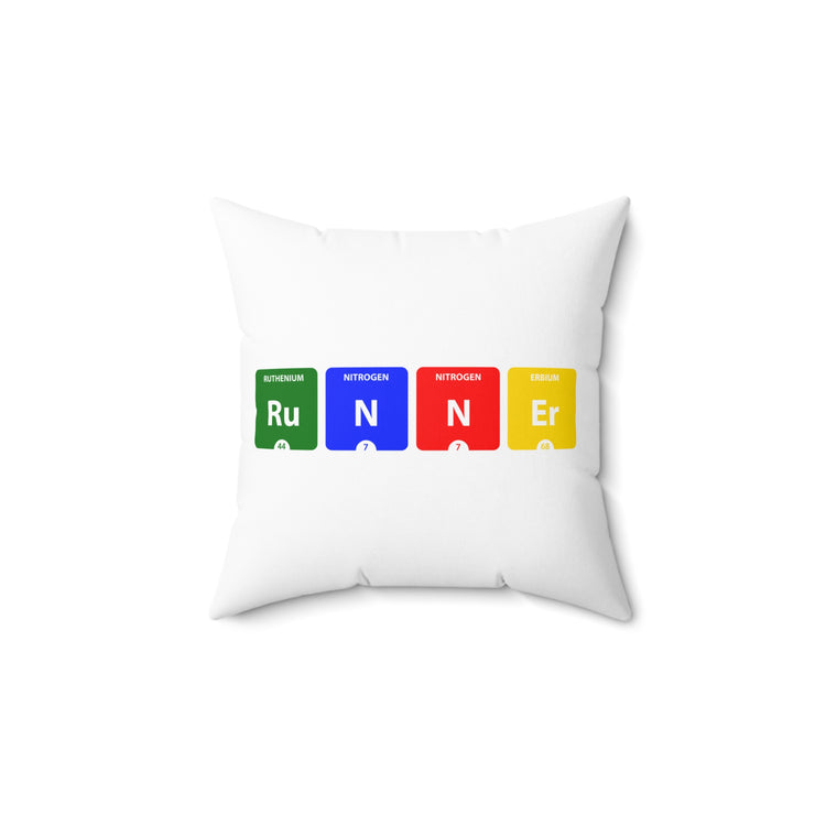 Funny Runner Periodic Table of Elements Marathon Men Women Spun Polyester Square Pillow