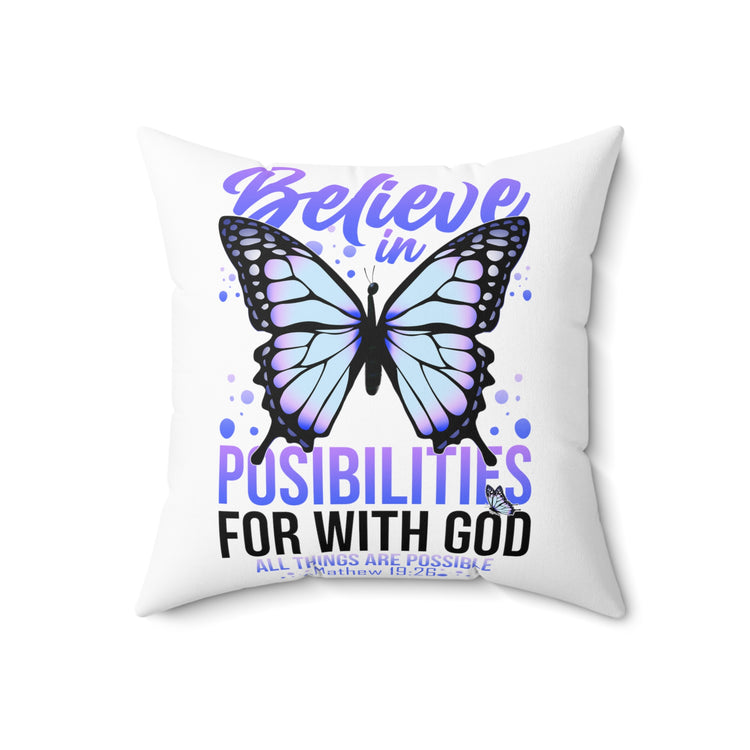 Inspiring Fighting Prayer Christians Uplifting Pastor Spun Polyester Square Pillow