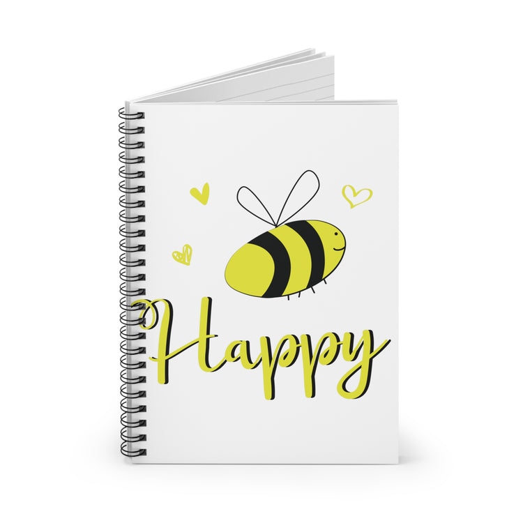 Bee Happy Spiral Notebook - Ruled Line