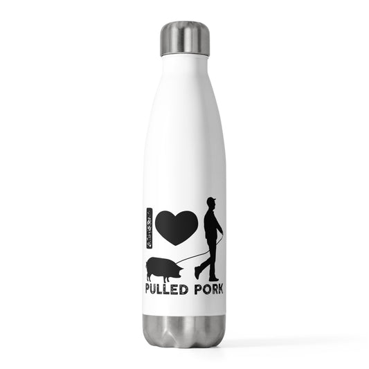 Humorous Pulled Pork Lover Illustration Hilarious Barbecue Grilling Pun Men Women T Shirt 20oz Insulated Bottle