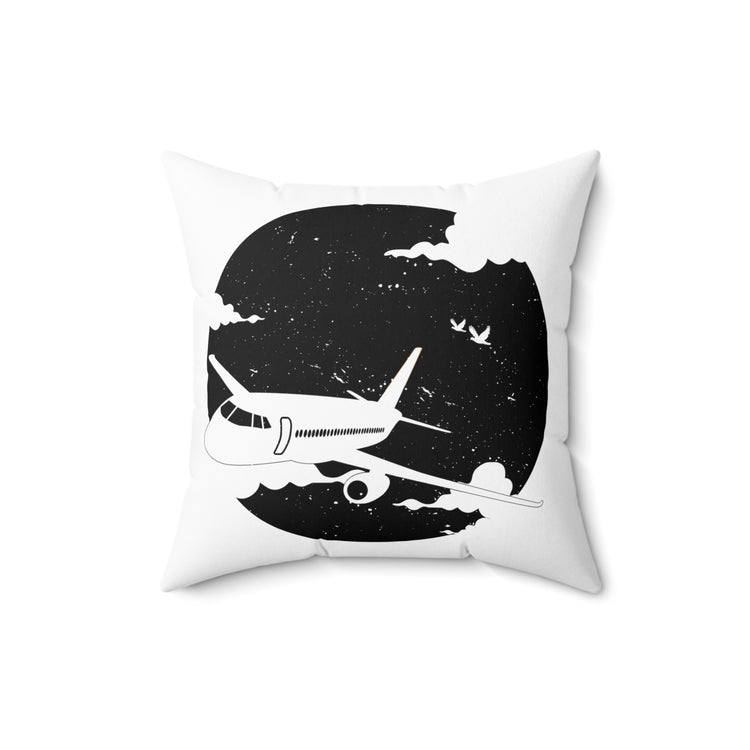 Humorous Piloting Copilot Nostalgic Aircraft Airliner Spun Polyester Square Pillow