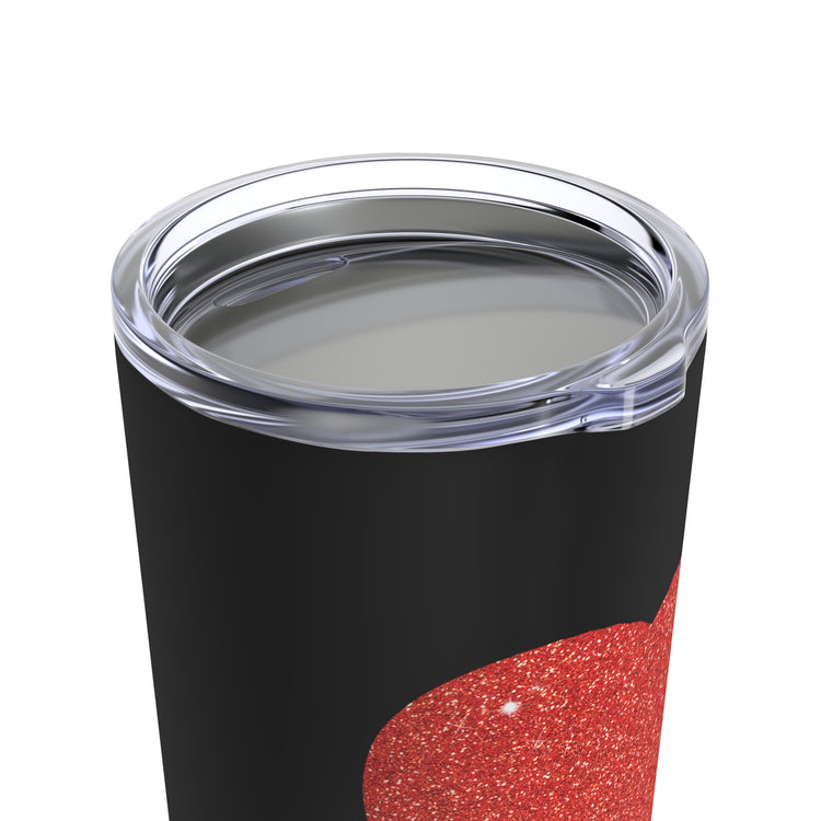 Red Glitter Effect Heart Valentines Day Men Women Tumbler 20oz