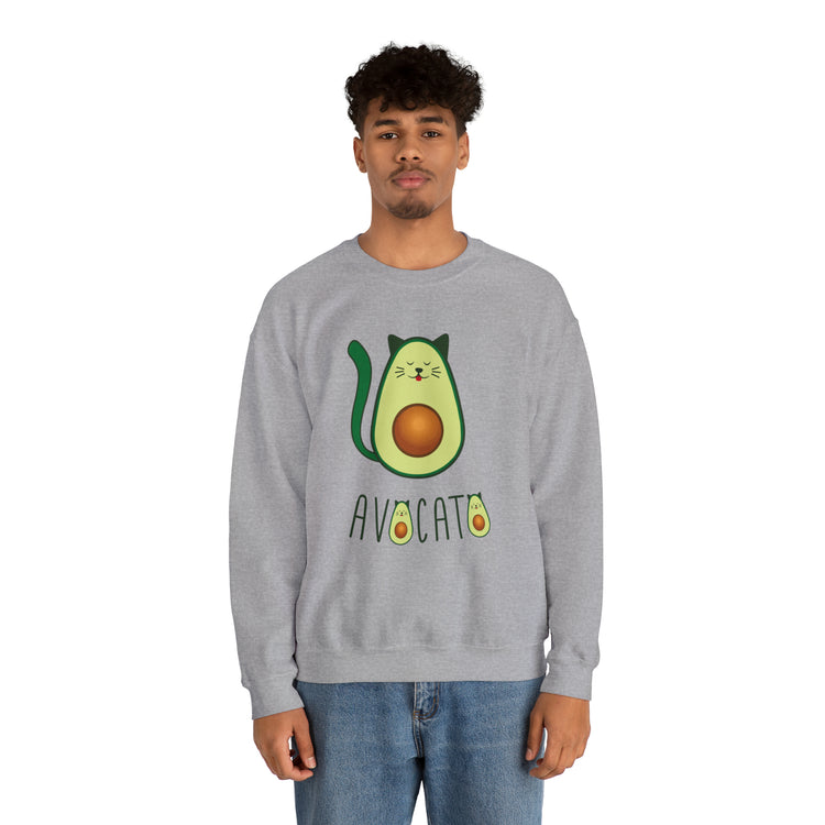 Cute Avocato For Men Women Cat Lover Unisex Crewneck Sweatshirt