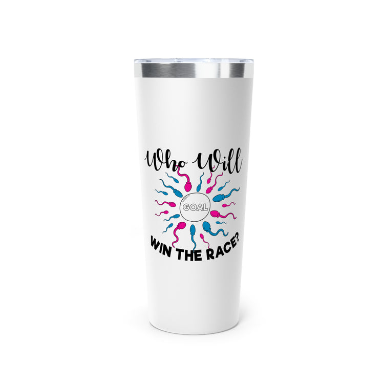 Who Will Win The Race Funny Gender Announcement Insulated Tumbler, 22oz