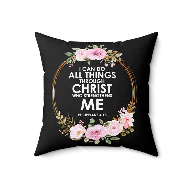 Inspirational Minimalists Christianity Devotee Statements  Uplifting Scriptures Verses Spun Polyester Square Pillow