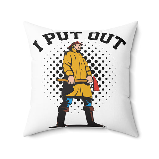 Hilarious Engineman Ladderman Smokes Jumpers Lifesaver Spun Polyester Square Pillow