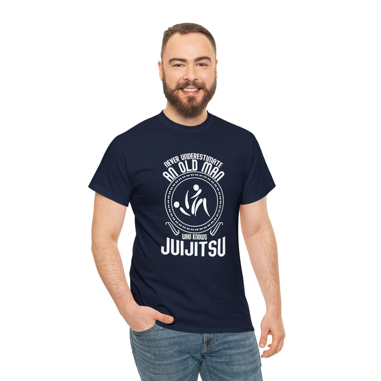 Shirt Funny Old Man Jiu Jitsu Expert Sayings Martial Arts Humor T-Shirt Unisex Heavy Cotton Tee