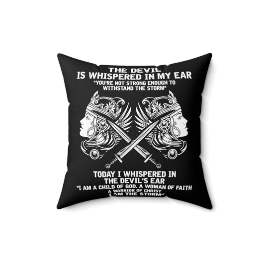 Inspirational Fighting Prayer Statements Devotee Catholic Love Spun Polyester Square Pillow