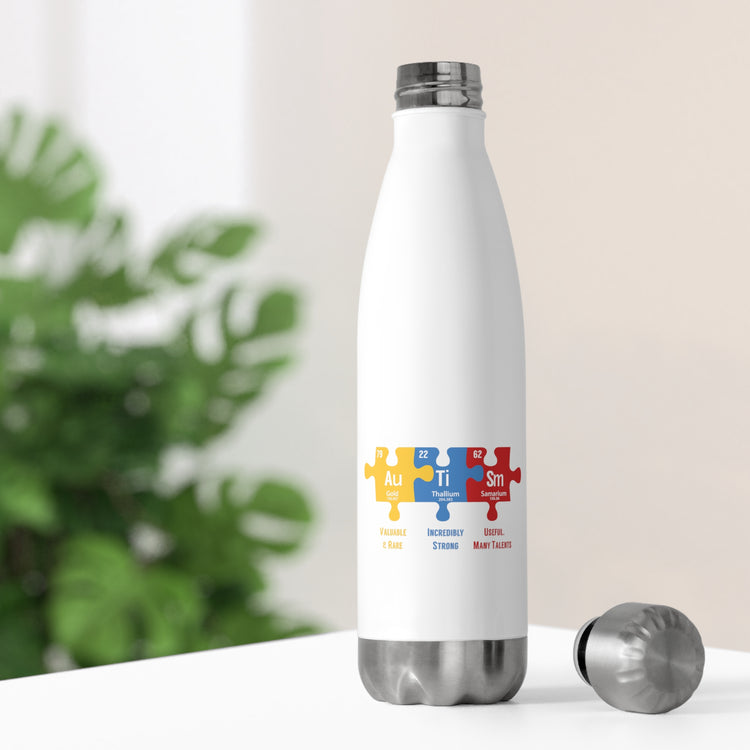 Autism Awareness Puzzle Periodic Elements Autistic Behavior Men Women T Shirt 20oz Insulated Bottle