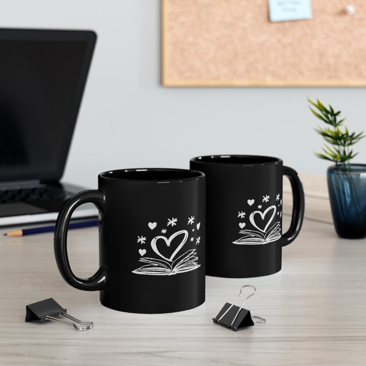 librarian valentine 11oz Black Mug