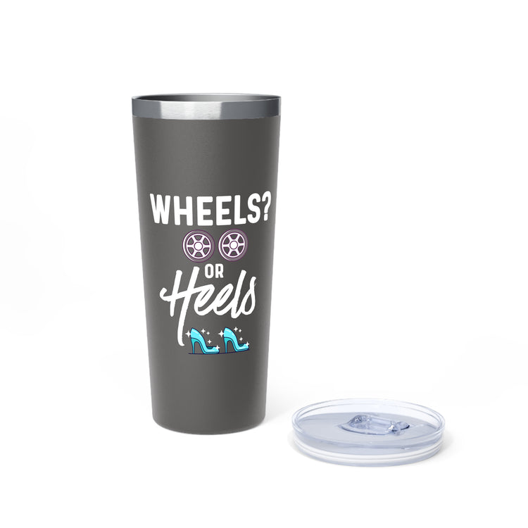 Wheels or Heels Gender Reveal Copper Vacuum Insulated Tumbler, 22oz