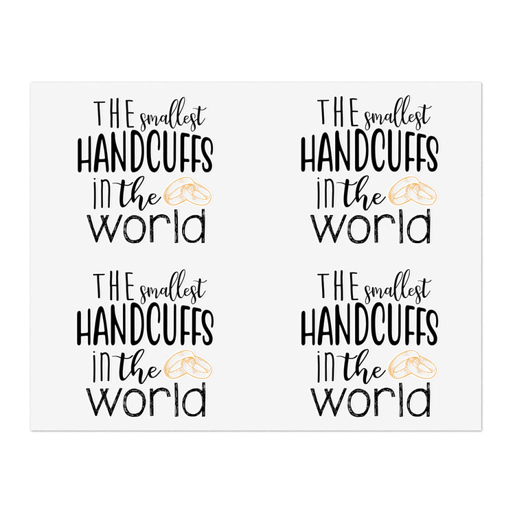 The smallest handcuffs in the world Wedding Bachelorette Sticker Sheets