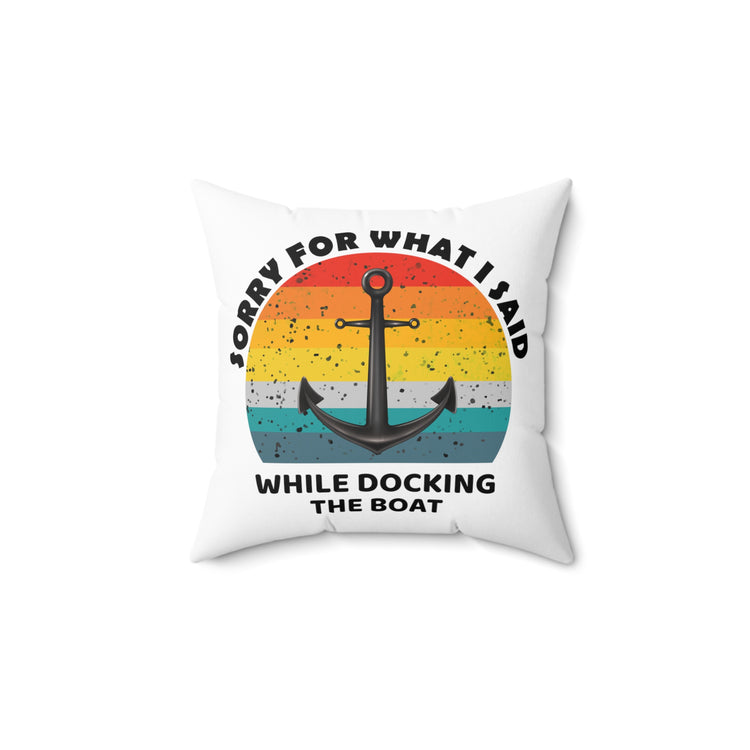 Hilarious Speedboat Tugboats Watercraft Boating Longboat Spun Polyester Square Pillow