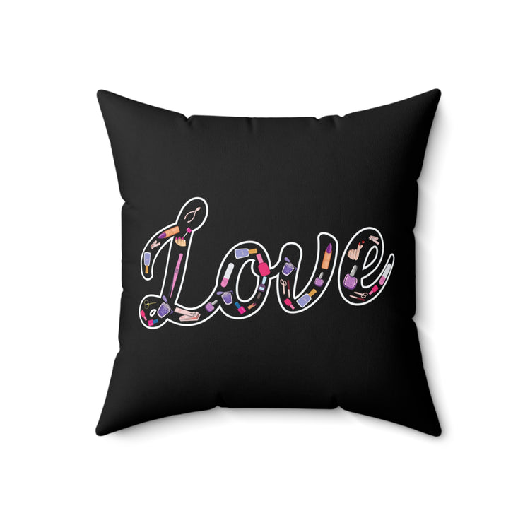 Novelty Beautician Cosmetician Cosmetics Hairdresser Manicuring Cosmetologist Aesthetician Spun Polyester Square Pillow