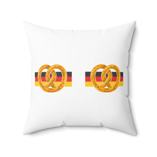 Hilarious Pretzel Sausage Fest Nationalism Parties Spun Polyester Square Pillow