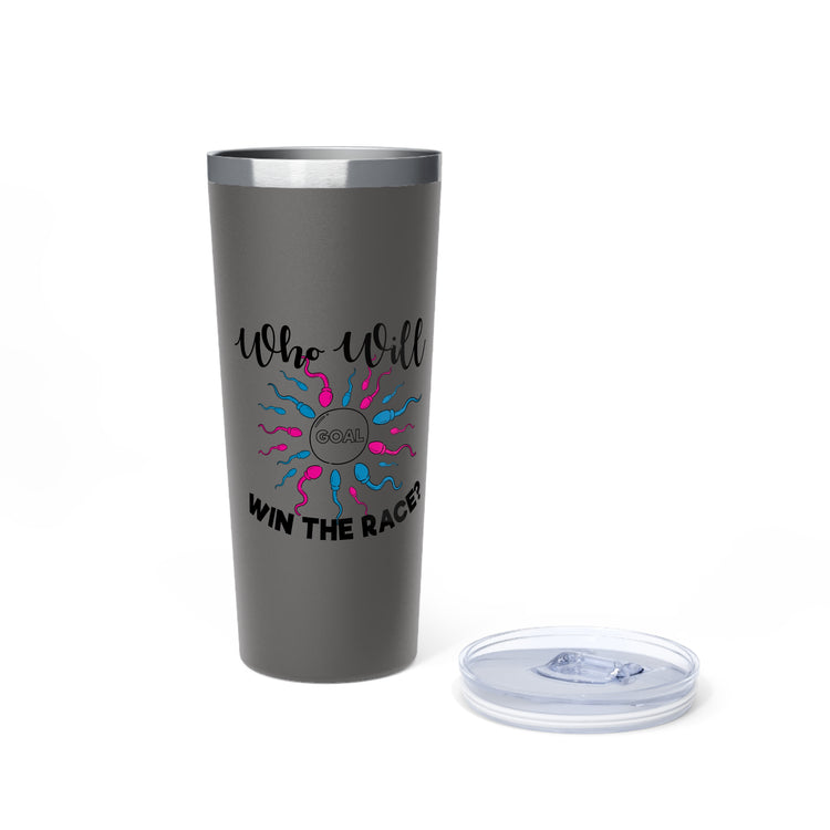 Who Will Win The Race Funny Gender Announcement Insulated Tumbler, 22oz