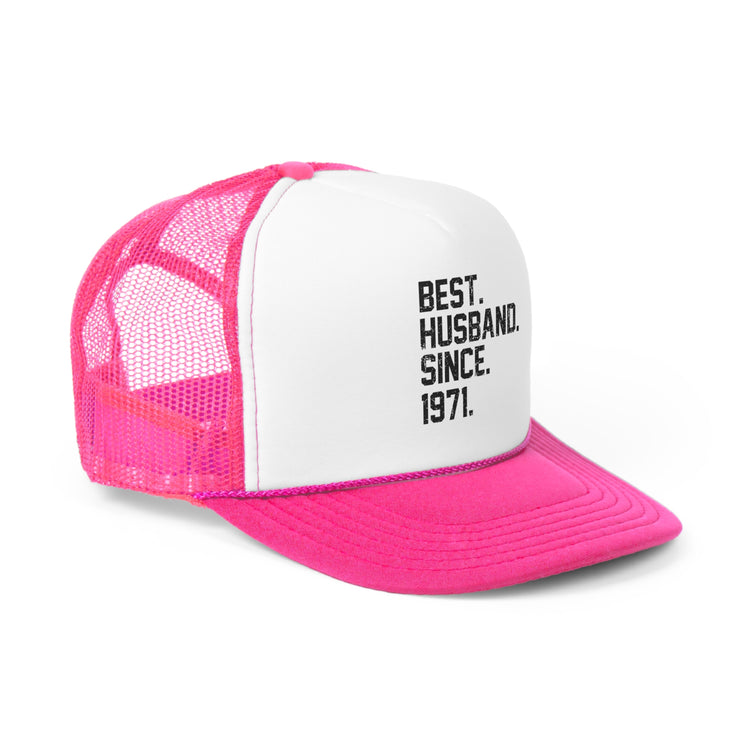 Hilarious Supportive Husband Spouses Marriage Couple Wedding Anniversary Trucker Caps