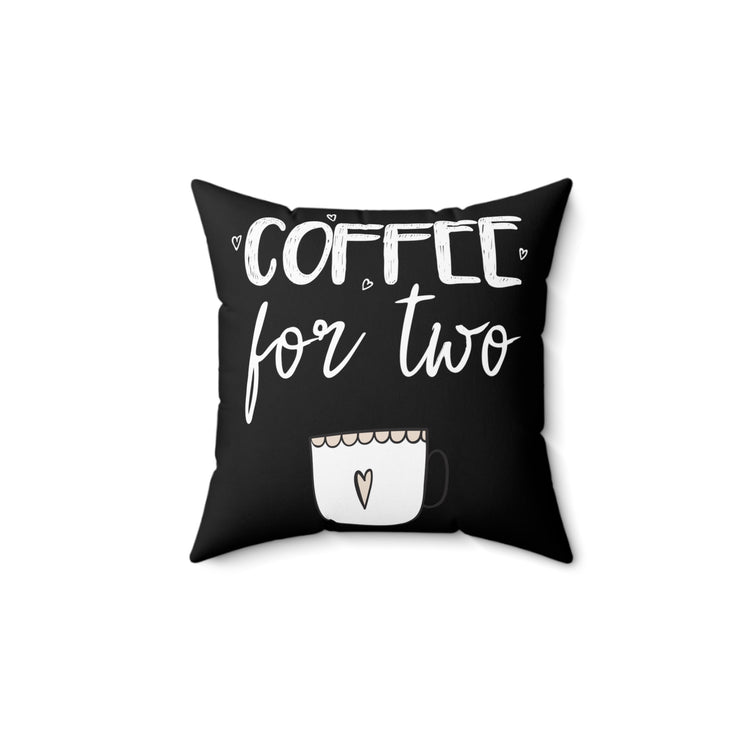 Coffee For Two Baby Bump Future Mom Spun Polyester Square Pillow