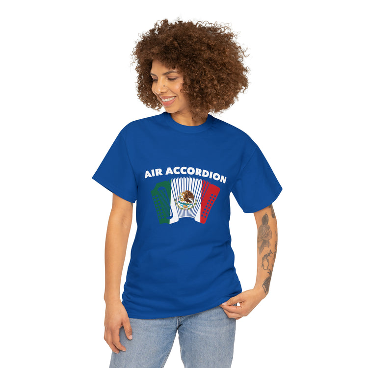 Shirt Funny Mexican Air Accordion Instrumentalist Creative Unique T-Shirt Unisex Heavy Cotton Tee