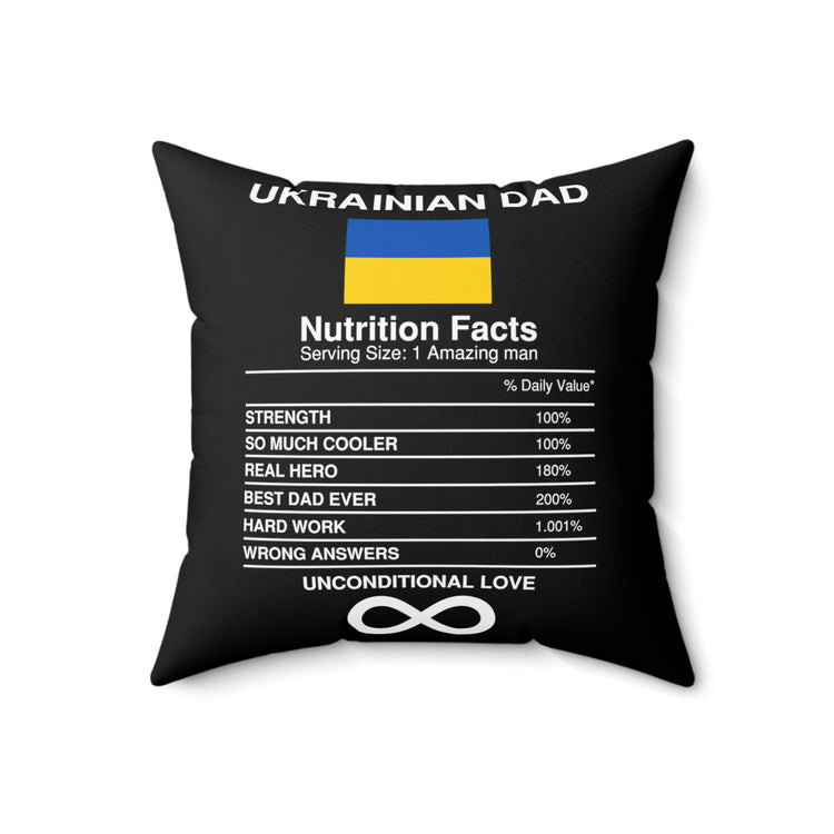 Humorous Nutrition Facts Enthusiasts Father's day Asian Cuisines Spun Polyester Square Pillow