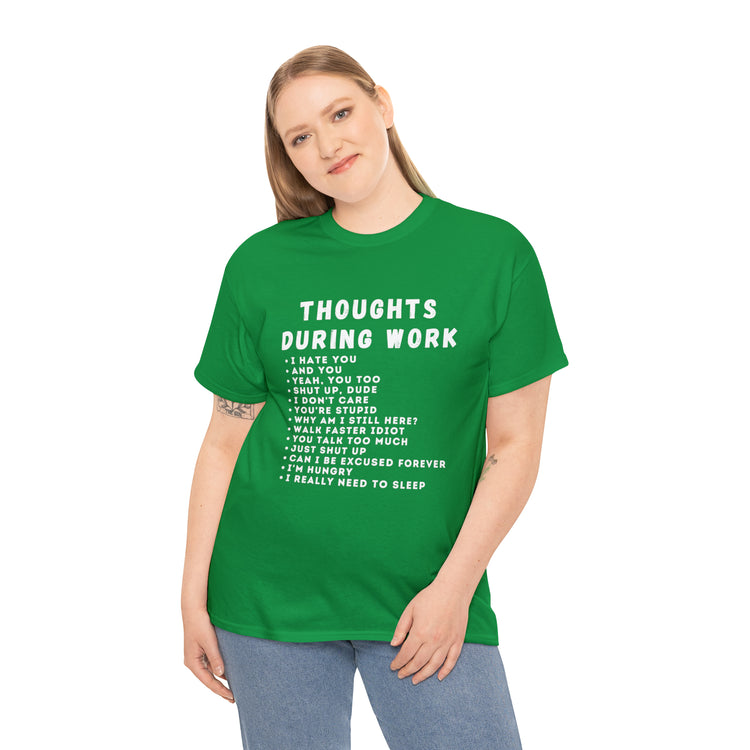 Shirt Funny Thoughts While Working Introverts Serenity Mindfulness Professional Inner T-Shirt Unisex Heavy Cotton Tee