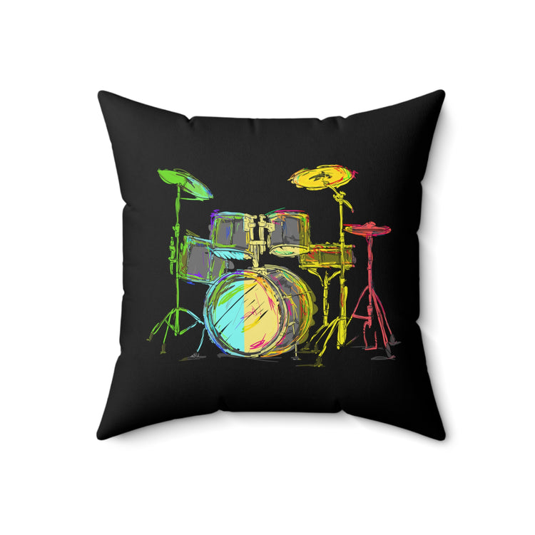 Novelty Retro Nostalgic Drummist Accordionist Timpanist Player Instrumentalist Spun Polyester Square Pillow