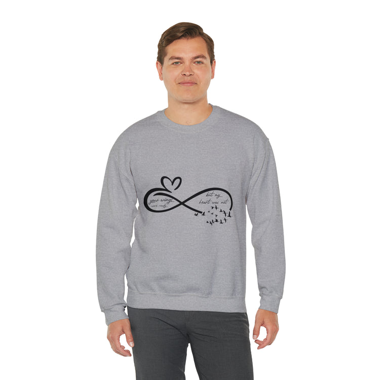 Vintage Memorial Heart Love Sign Grieving Illustration Wife Unisex Crewneck Sweatshirt