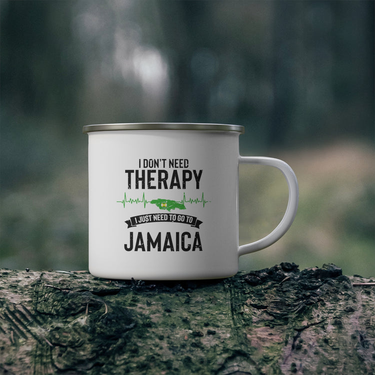 Novelty Jamaica Heartbeat Leisure Lover Getaway Enamel Camping Mug