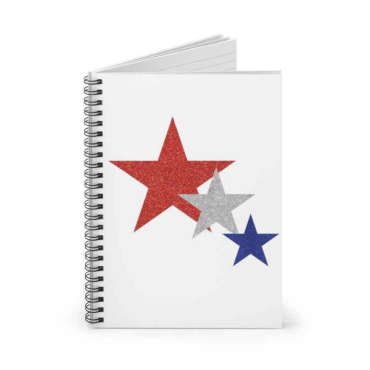 Three Stars Fourth Of July Spiral Notebook - Ruled Line