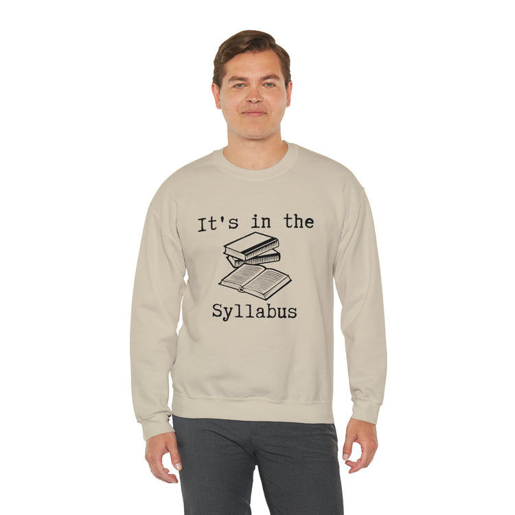 Humorous Syllabus Funny Saying Reader Subjects Lover Books Unisex Crewneck Sweatshirt