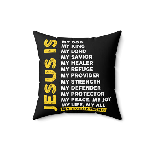 Inspirational Christianity Devotees Verses Catholic Love Scriptures Uplifting Spun Polyester Square Pillow