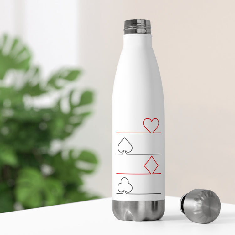 Vintage Hearts Spades Diamonds Clubs Graphic Tee Shirt Gift | Cute Draw Pokers Enthusiasts Men Women T Shirts 20oz Insulated Bottle