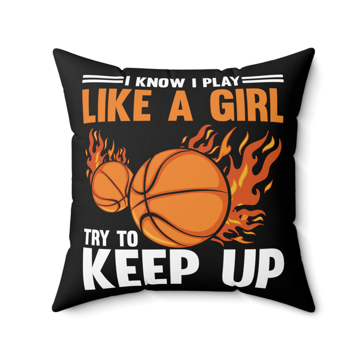 Hilarious Group Multiplayer Sports Recreation Playing Sportsmanship Spun Polyester Square Pillow