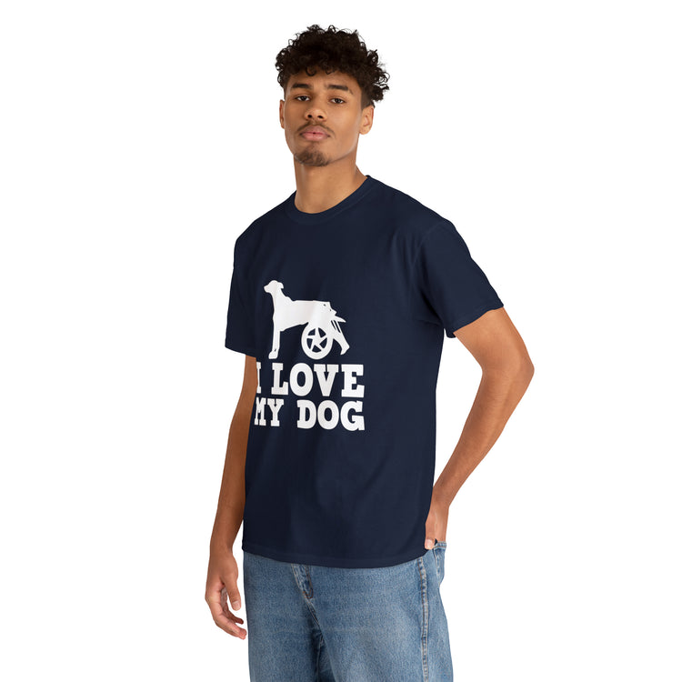 Shirt Funny Loving My Handicap Dog Appreciation Inspirational Pet Disability Awareness T-Shirt Unisex Heavy Cotton Tee