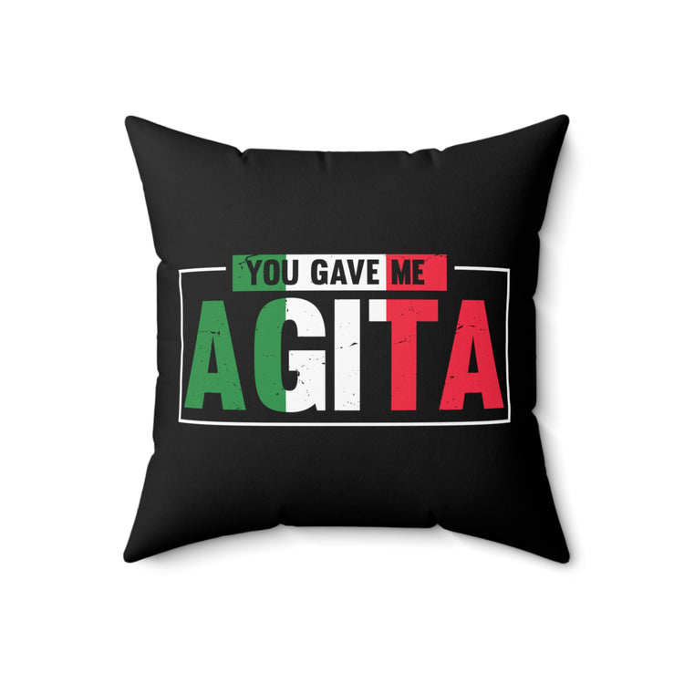 Humorous Nationalism Italia Chauvinistic Patriotism Banner Waving Spun Polyester Square Pillow