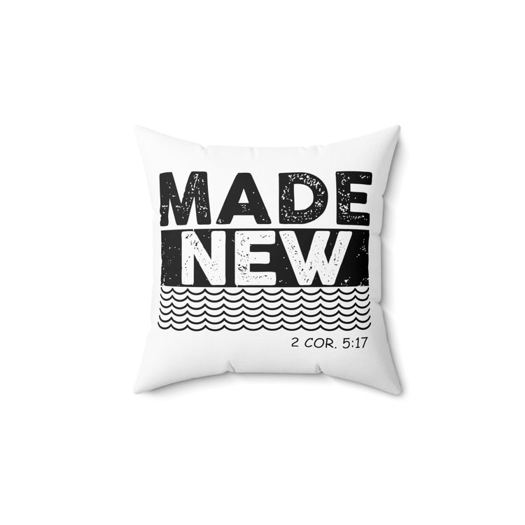 Inspirational Renewed Christians Catholic  Scripture Spun Polyester Square Pillow