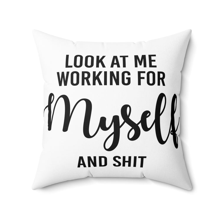 Novelty Businessperson Businessman Businesswoman Spun Polyester Square Pillow