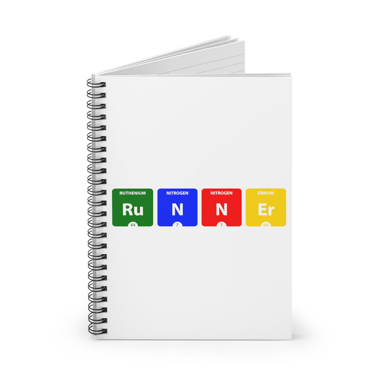 Funny Runner Periodic Table of Elements Spiral Notebook - Ruled Line