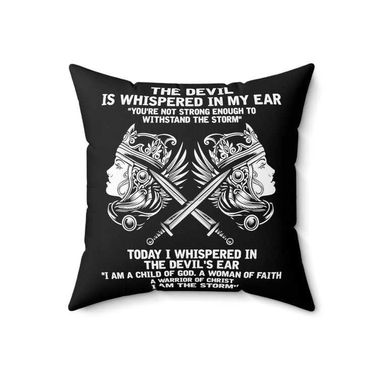 Inspirational Fighting Prayer Statements Devotee Catholic Love Spun Polyester Square Pillow