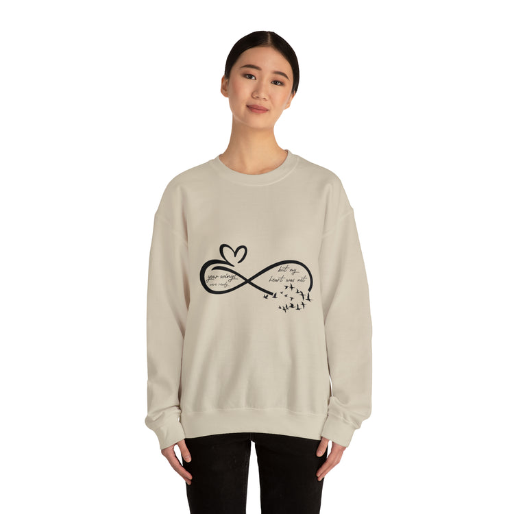 Vintage Memorial Heart Love Sign Grieving Illustration Wife Unisex Crewneck Sweatshirt