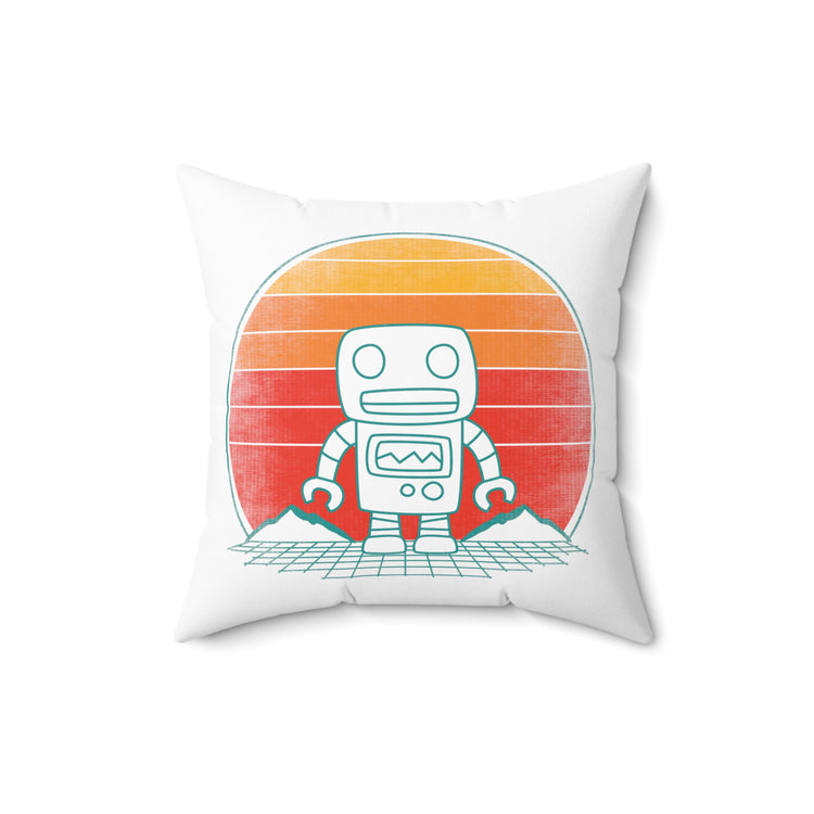 Humorous Old-Fashioned Automated AI Machines Hilarious Spun Polyester Square Pillow