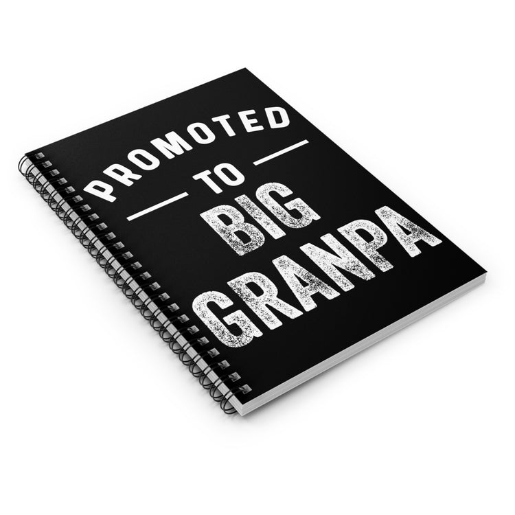 Promoted To Big Grandpa New Grandpa Gift Spiral Notebook - Ruled Line