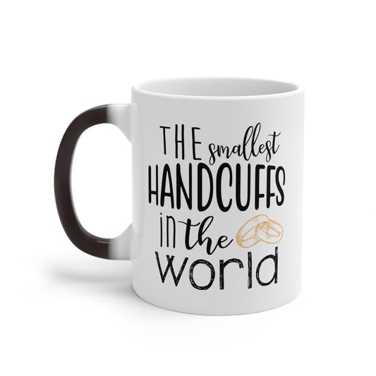 The smallest handcuffs in the world Wedding Gift Engagement Party Bachelor Bachelorette Color Changing Mug